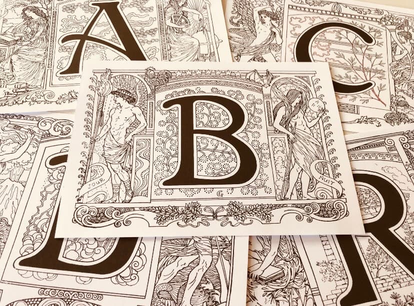 ANTIQUE ALPHABET COLORING BOOK - image 6