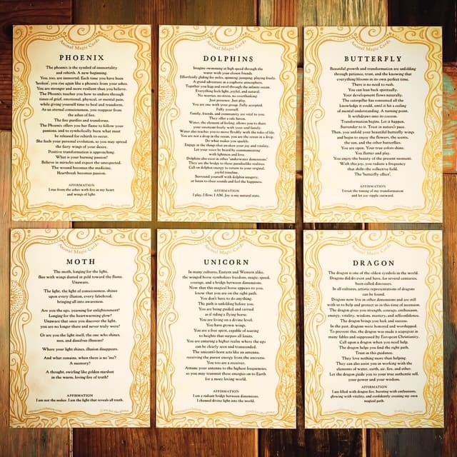 ANIMAL MAGIC card set, 6 cards A5 size. Artprints with a story/message for decoration/altar/gift/birthday/coaching/education/oracle/wisdom - image 2