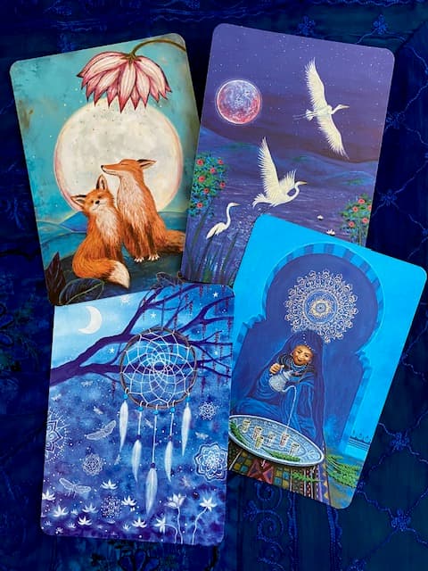 POSTCARDSET 'BLUE'  4 postcards