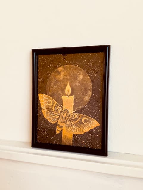 MOTH, ANIMAL MAGIC card, A5 size. Artprint with a story/message. Altar Card. Ancient wisdom for the new Earth. A gift to send to surprise - image 3