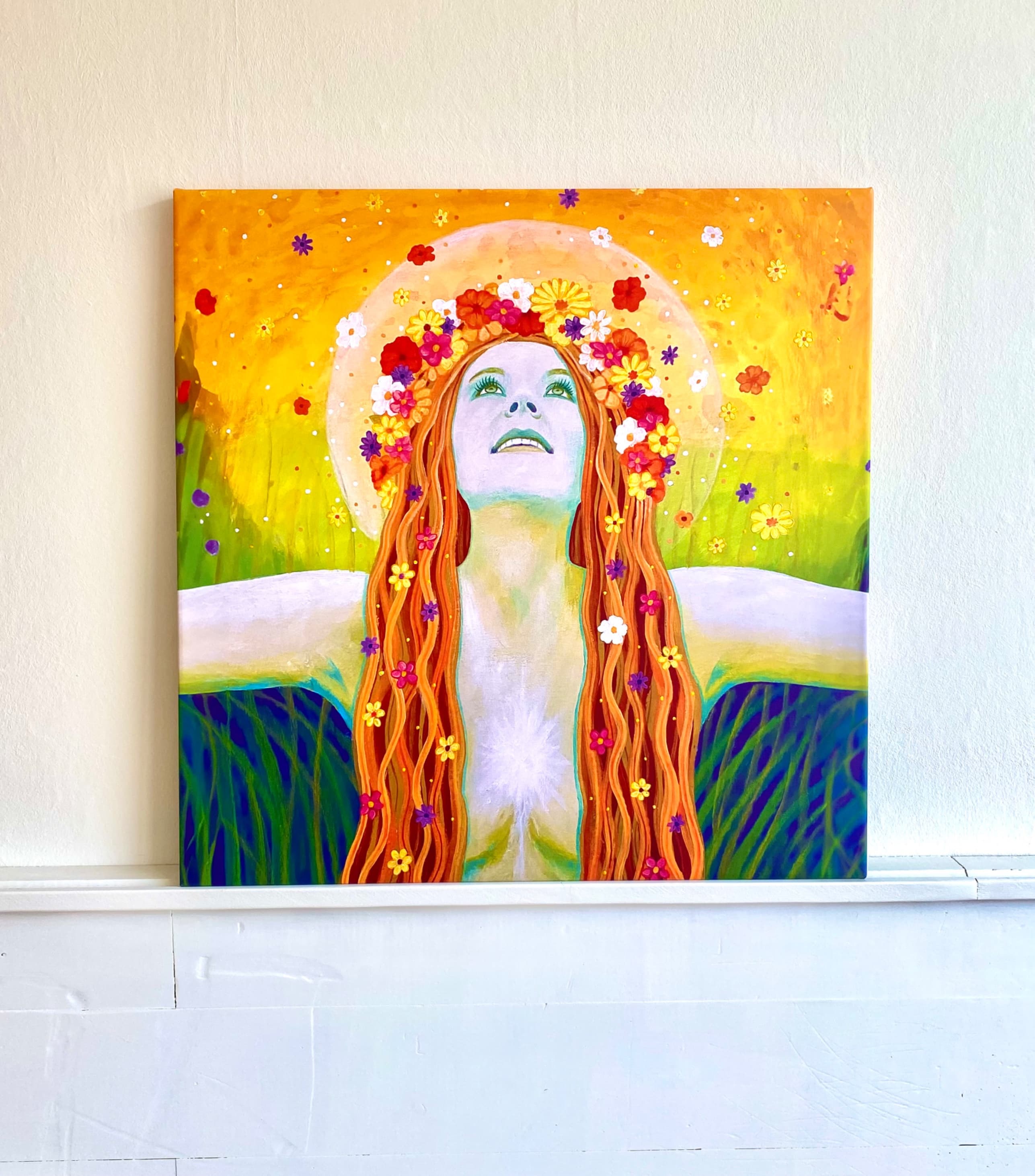 FLOWER POWER canvas print 60 x 60