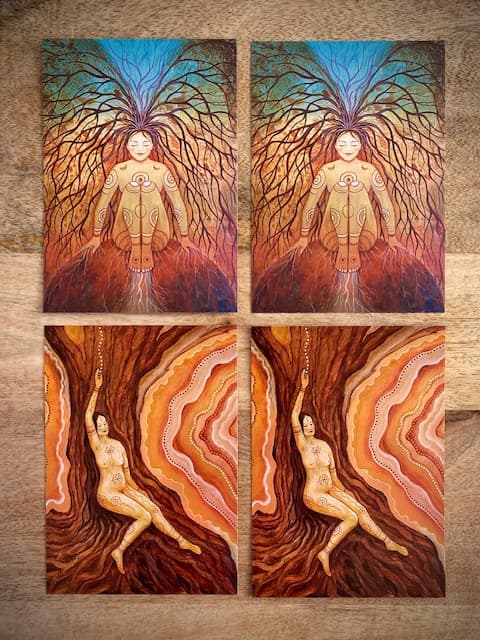 POSTCARDSET  'VETIVER' + 'SANDALWOOD'